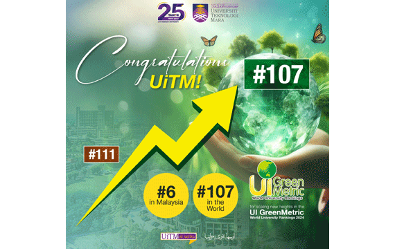 UiTM Melonjak pada Kedudukan ke-107 Dunia dan ke-6 di Malaysia dalam UI GreenMetric World University Rankings 2024