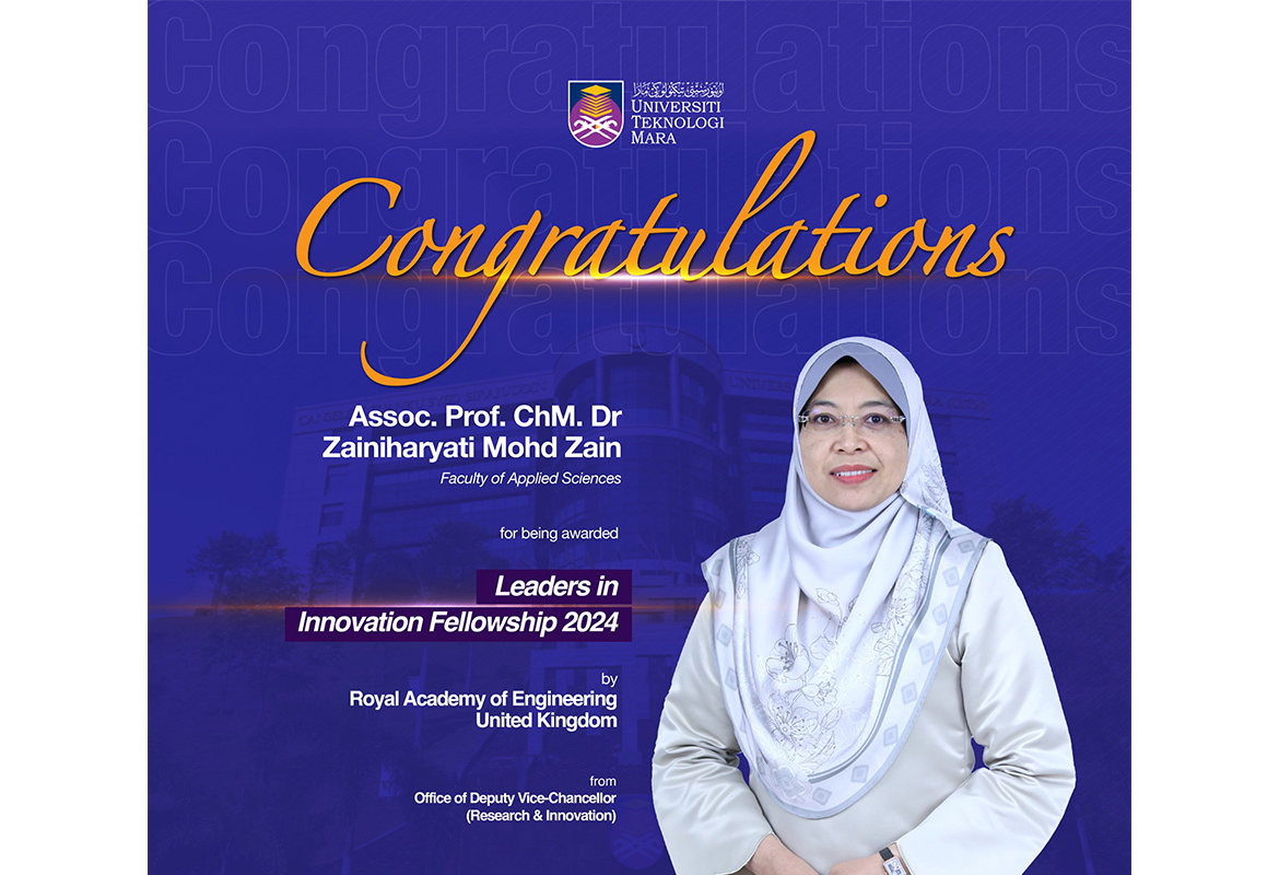 UiTM Researcher being awarded the Leaders in Innovation Fellowships Global 2024 by the Royal Academy of Engineering, UK