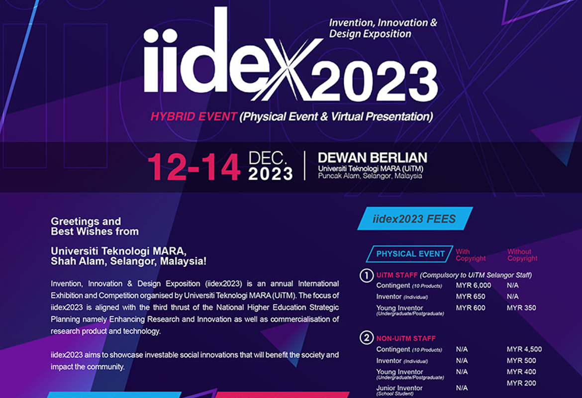 Call For Participation : Invention, Innovation And Design Exposition 2023 (IIDEX2023)