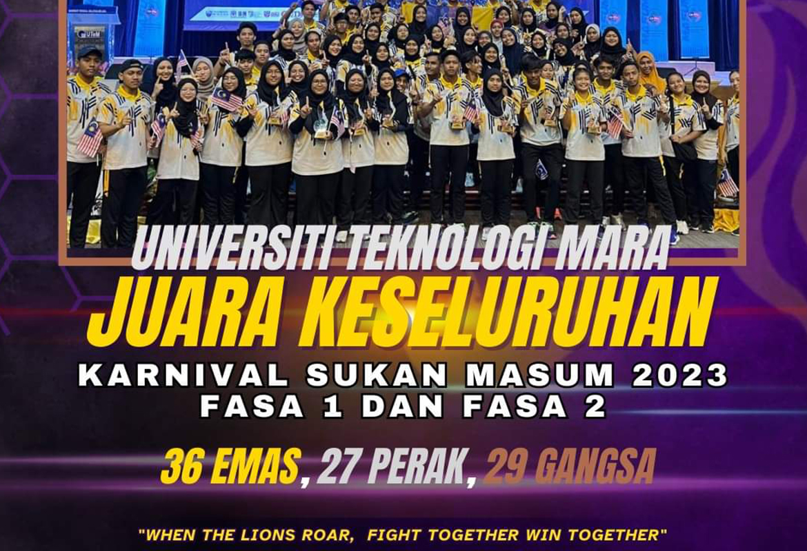 UiTM Juara Berganda Keseluruhan Karnival Sukan Masum 2023 Fasa 1 Dan Fasa 2